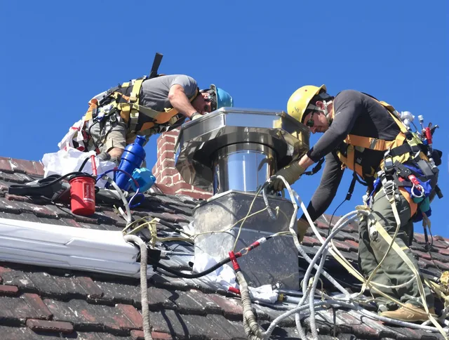 Protective chimney cap installed by Stratford Chimney Sweep in Stratford, CT