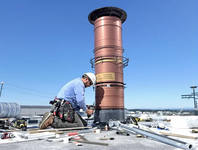 Installed chimney liner by Stratford Chimney Sweep in Stratford, CT