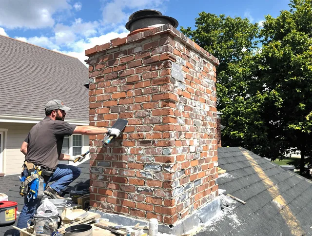 Completed chimney rebuild by Stratford Chimney Sweep in Stratford, CT