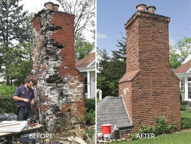 Stratford Chimney Sweep performing a full chimney restoration in Stratford, CT