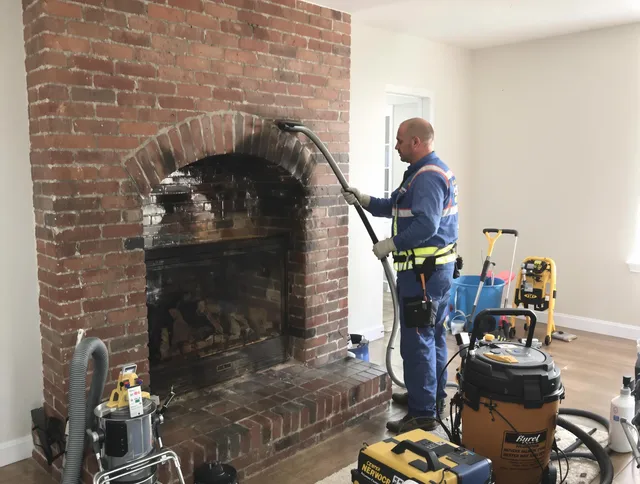 Stratford Chimney Sweep expert performing detailed chimney sweep in Stratford, CT