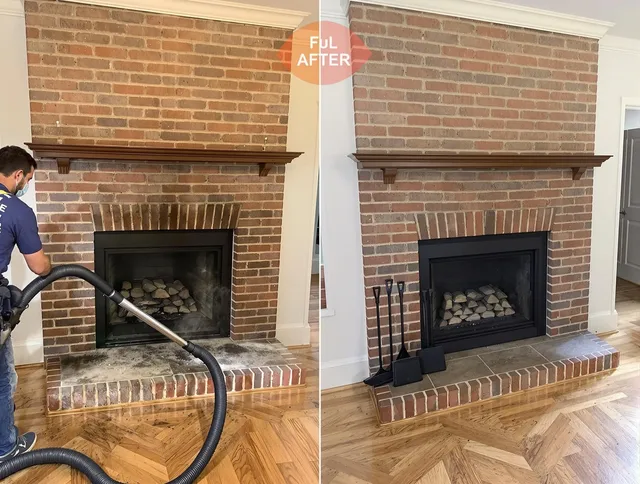 Stratford Chimney Sweep carefully sanitizing a fireplace in Stratford, CT