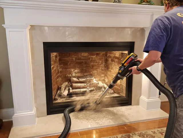 Fireplace cleaning performed by Stratford Chimney Sweep in Stratford, CT