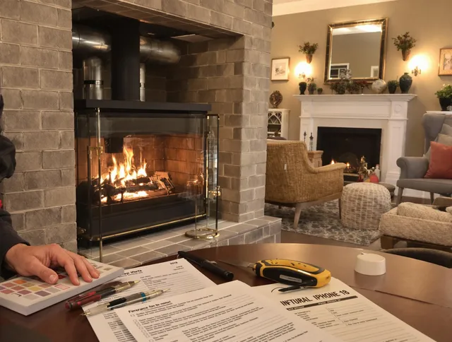 Stratford Chimney Sweep verifying fireplace safety measures in Stratford, CT